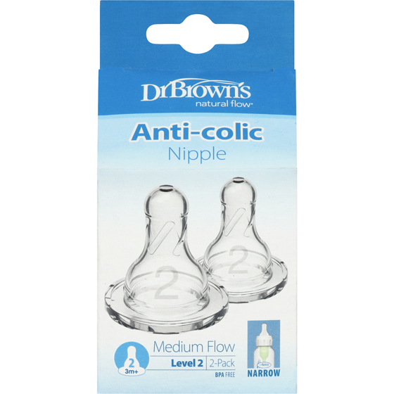 Dr. Brown Tétines pour biberon narrow- Niveau 2, 2pk 1 ea, 4,66 $/1ch