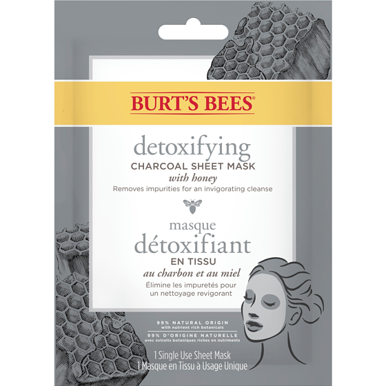Burt’s Bees Masque en feuille au charbon détoxifiant, masque à usage unique 9.35 g, 58,72 $/100g