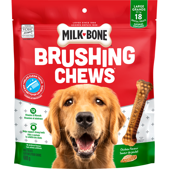 Milk-Bone Brushing Chews Gâteries dentaires pour chiens grands chiens  688 g, 1,74 $/100g