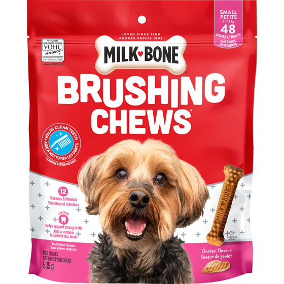 Milk-Bone Brushing Chews Gâteries dentaires pour chiens petit chiens  535 g, 2,24 $/100g