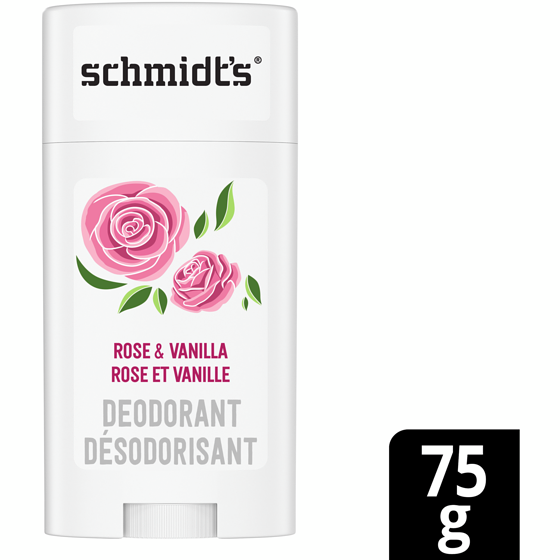 Schmidt’s Désodorisant d'Origine Naturelle rose & vanilla 75 g, 11,32 $/100g