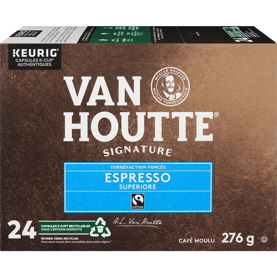 Van Houtte Espresso Superiore, Dark Roast, K-Cup Coffee Pods, 24 Count 276 g, 10,87 $/100g