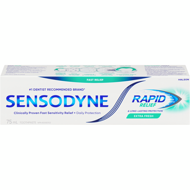 Sensodyne Rapid Relief Extra Fresh Toothpaste 75 ml, $11.99/100ml