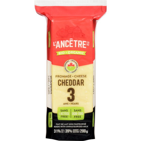 L’Anctre Cheddar biologique vieilli 3 ans 200 g, 7,00 $/100g