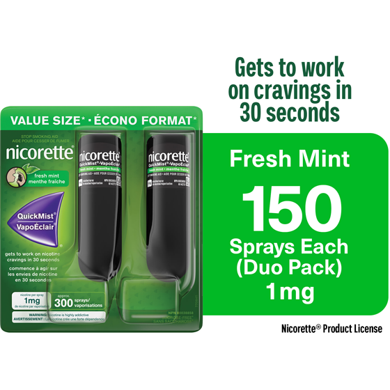 Nicorette QuickMist Spray Mint Flavour 2 ea, $36.50/1ea