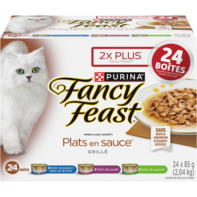 Purina Fancy Feast Plats en Sauce Assortiment, Nourriture Humide pour Chats 24 x 85 g 2.04 kg, 1,23 $/100g