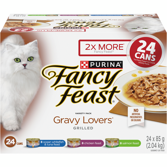 Purina Fancy Feast Gravy Lovers Variety Pack 24 Count, Wet Cat Food 2.04 kg, $1.08/100g
