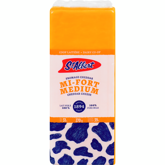 St Albert Stbt Cheddar Colore Mi-Fort 270 g, 3,51 $/100g