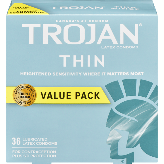 Trojan Thin Lubricated Condoms Value Pack 36 ea, $0.61/1ea