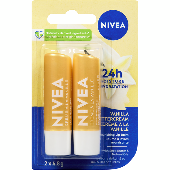 Nivea Duo de soins des lèvres, vanille et beurre-crème 4.8 g, 114,38 $/100g