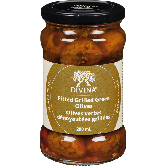Divina All-Natural Pitted Grilled Green Olives 290 ml, $3.27/100ml