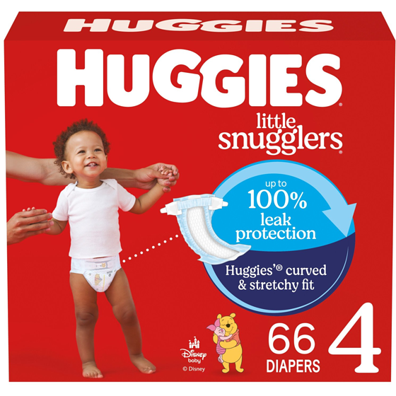 Huggies Little Snugglers Baby Diapers, Size 4 (22-37 lbs), 66 Ct 66 ea, $0.55/1ea