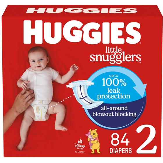Huggies Little Snugglers Baby Diapers, Size 2 (12-18 lbs), 84 Ct 84 ea, $0.39/1ea