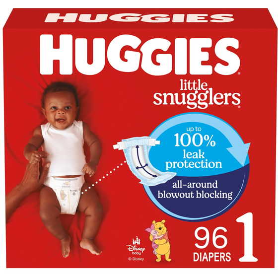 Huggies Little Snugglers Baby Diapers, Size 1 (8-14 lbs), 96 Ct 96 ea, $0.34/1ea