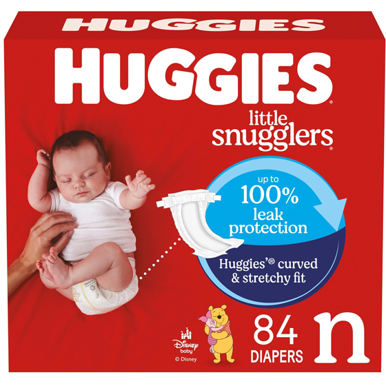 Huggies Little Snugglers Baby Diapers, Newborn (up to 10 lbs), 84 Ct 84 ea, $0.39/1ea