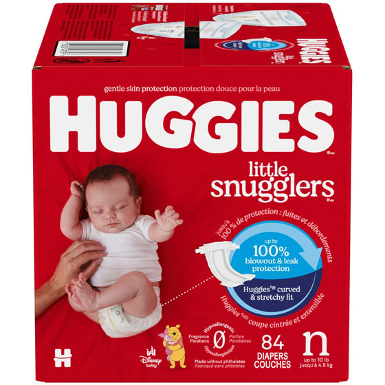 Huggies Couches pour bébés Little Snugglers,Nouveau-né, 84 couches 84 ea, 0,45 $/1ch