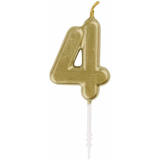 null Mini Gold Number 4 Pick Birthday Candle 1 ea, $2.00/1ea