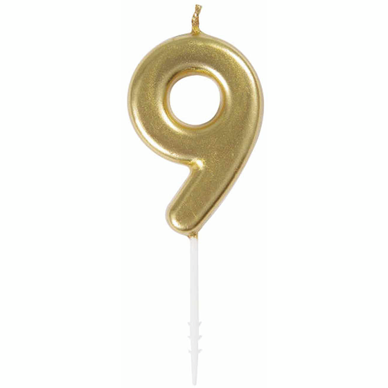 null Mini Gold Number 9 Pick Birthday Candle 1 ea, $2.00/1ea
