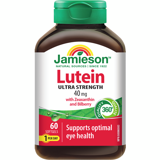 Jamieson Lutein 40mg with Zeaxanthin & Bilberry 60 ea, $0.42/1ea