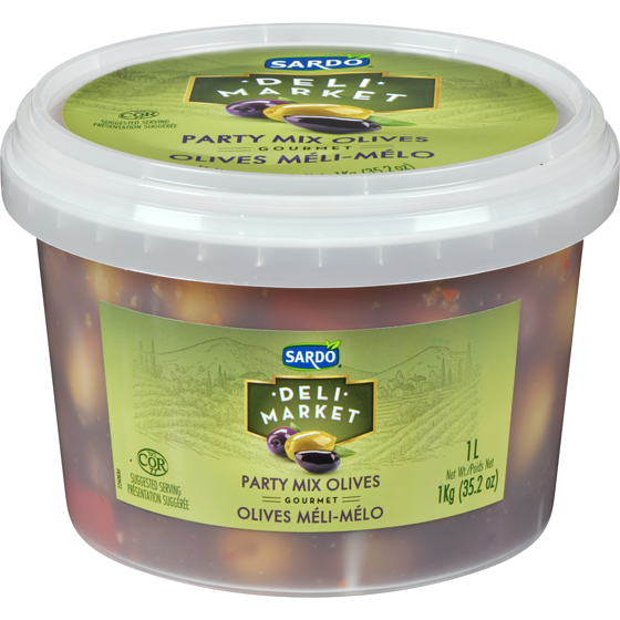 Sardo Olives mélange fiesta, Sardo 1 l, 1,05 $/100ml
