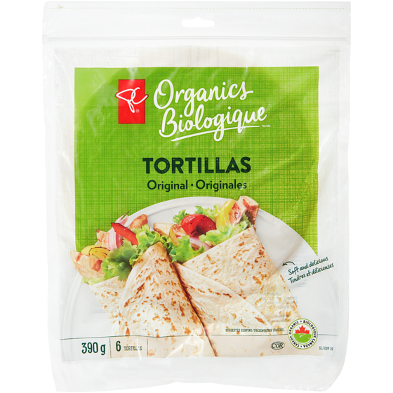 PC Biologique Tortillas originales Biologique 390 g, 1,15 $/100g