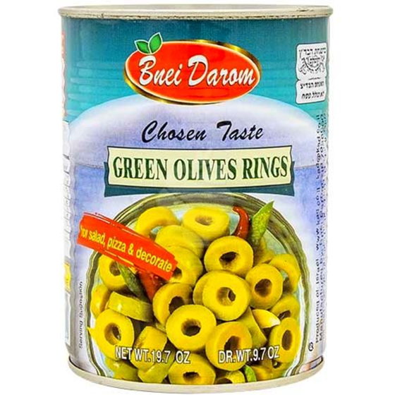 Bnei Darom Green Olives, Rings 560 g, $1.34/100g