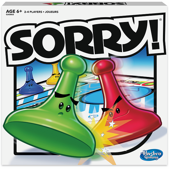Hasbro Sorry! Kids Board Game, Family Board Games for Kids, Family Games, 2 to 4 Players, Ages 6+ 1 ea, $20.00/1ea