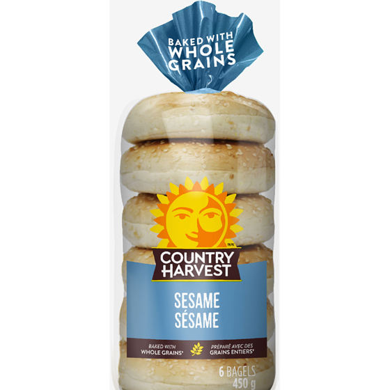 Country Harvest Bagel au sésame 450 g, 0,89 $/100g