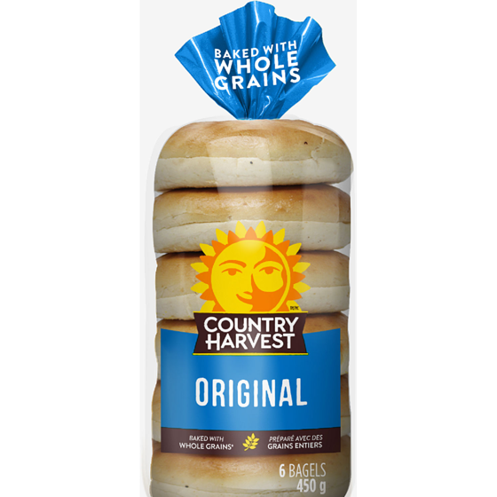 Country Harvest Original Bagels 450 g, $0.95/100g