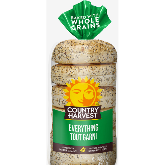 Country Harvest Everything Bagel 450 g, $0.95/100g