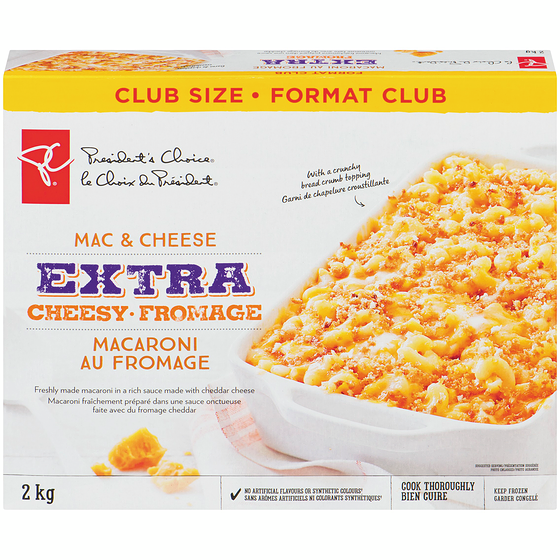 President's Choice Extra Cheesy, Mac & Cheese, Club Size 2 kg, $0.85/100g