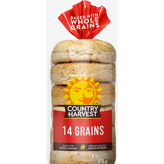Country Harvest 14 Grains Bagel 450 g, $0.66/100g