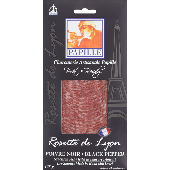 Papillon Pre-Sliced Rosette, Black Pepper 125 g, $7.99/100g
