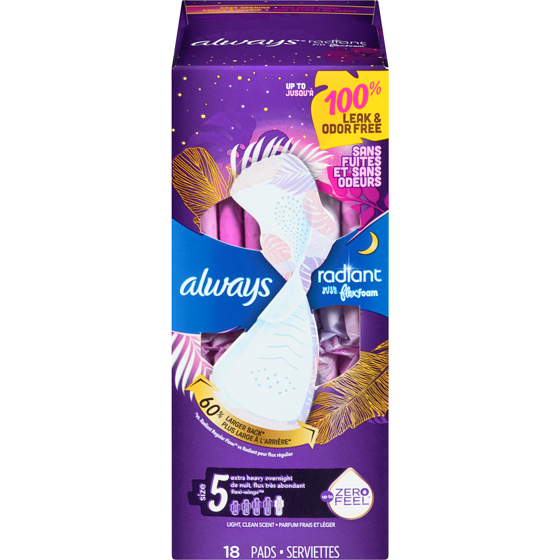 Always Serviettes Super avec ailes de nuit 18 ea, 0,72 $/1ch