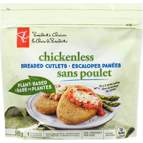 PC Plant Based Chickenless Breaded Cutlets | PC.ca