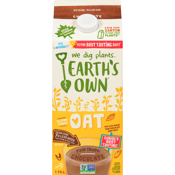 Earth's Own Oat Beverage, Chocolate 1.75 l, $0.23/100ml