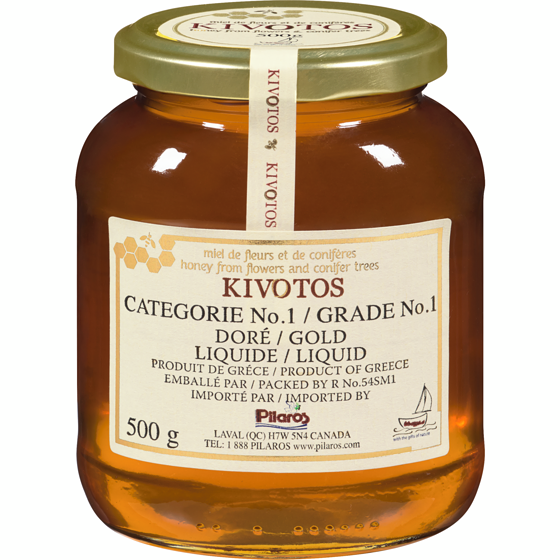 Kivotos Honey from Flowers and Conifer Trees Gold Liquid 500 g, $2.00/100g