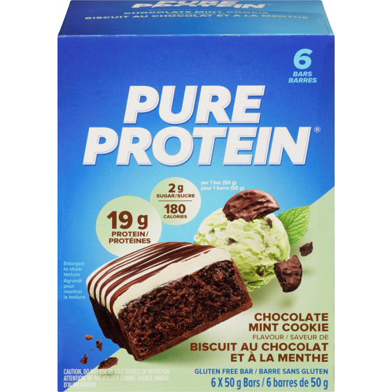 Pure Protein Biscuit au chocolat et a la menthe 6x50.0 g, 4,17 $/100g