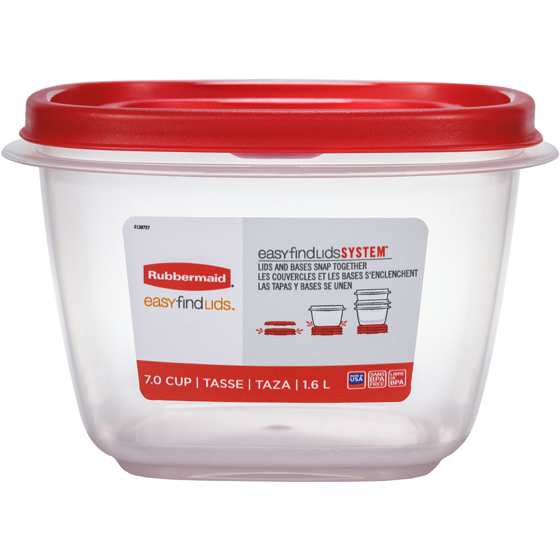 Rubbermaid Vented EasyFindLids Food Storage Container, Racer Red, 1 Pack 1 ea, $9.50/1ea