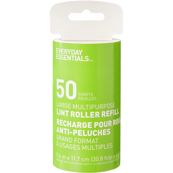 Everyday Essentials Recharge pour rouleau adhésif géant pour poils d’animaux, 50 feuilles 1 ea, 3,00 $/1ch