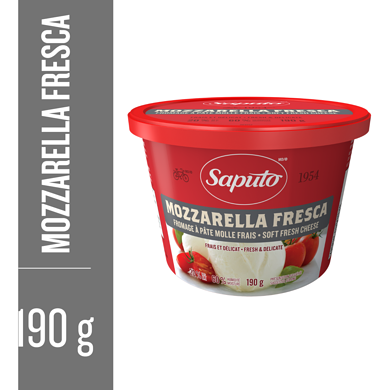 Saputo Mozzarella Fresca Cheese 190 g, $3.16/100g