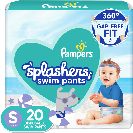 Pampers Maillots de bain jetables Splashers, taille P, 20 maillots 20 ea, 0,65 $/1ch