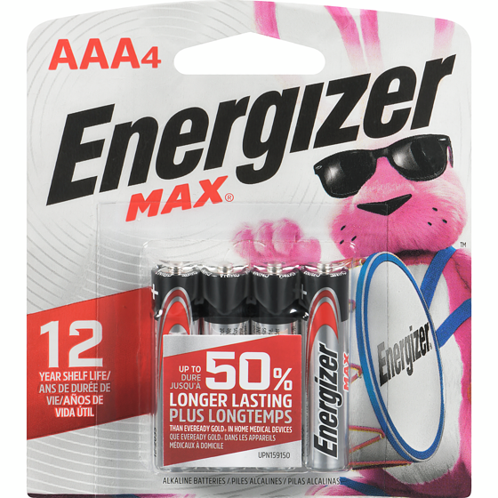 Energizer Piles alcalines AAA MAX, emballage de 4 1 ea, 3,00 $/1ch