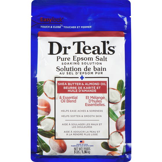 Dr. Teal's Shea Butter & Almond Epsom Salt 1360 g, $0.82/100g