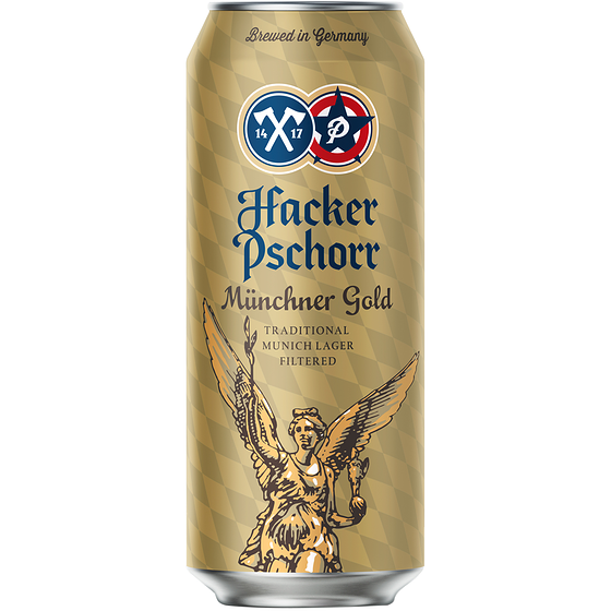 HACKER PSCHORR Munich Gold Lager Beer (ID required at pick-up) 500 ml, $0.63/100ml