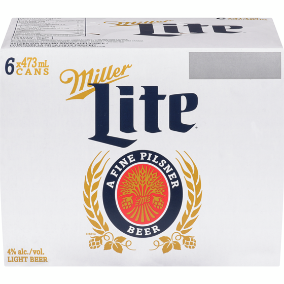 Miller Lite Beer (ID required at pick-up) 6x473.0 ml, $0.68/100ml