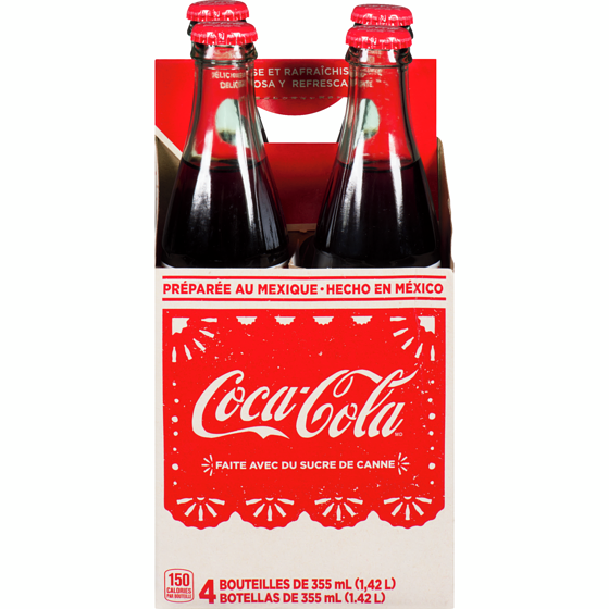 Coca-Cola Cola du Mexique Glass Bouteilles 4x355.0 ml, 0,70 $/100ml