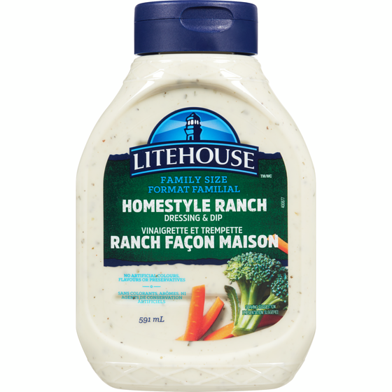 Litehouse Vinaigrette et trempette ranch maison, format familial 591 ml, 1,18 $/100ml