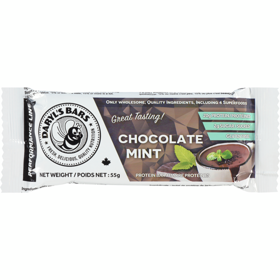 Daryl's Protein Bar Chocolate Mint 55 g, $5.07/100g