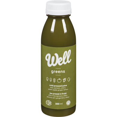 Well Cold Pressed Juice Greens    333 ml, $1.95/100ml